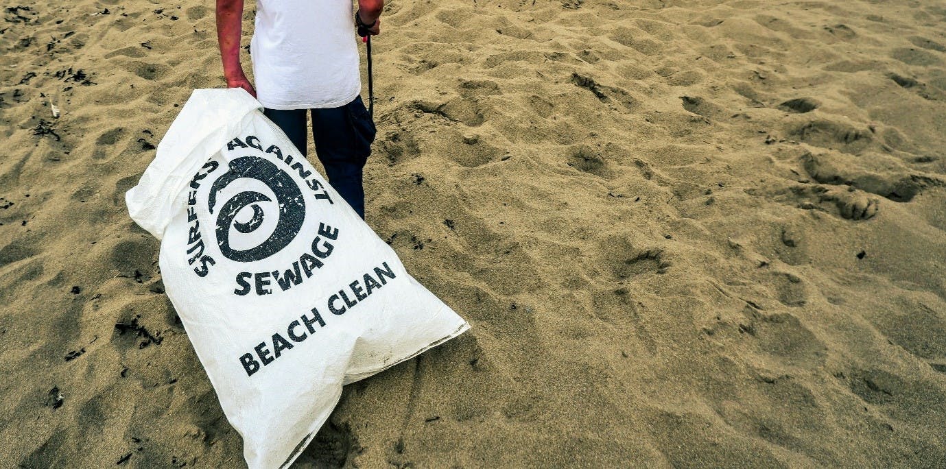 Volunteer at Beach Clean in Croyde, Devon, organised by Surfers against Sewage