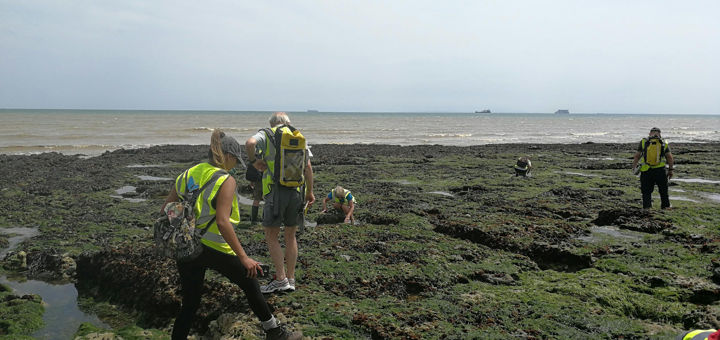training walking alongside the shoreline