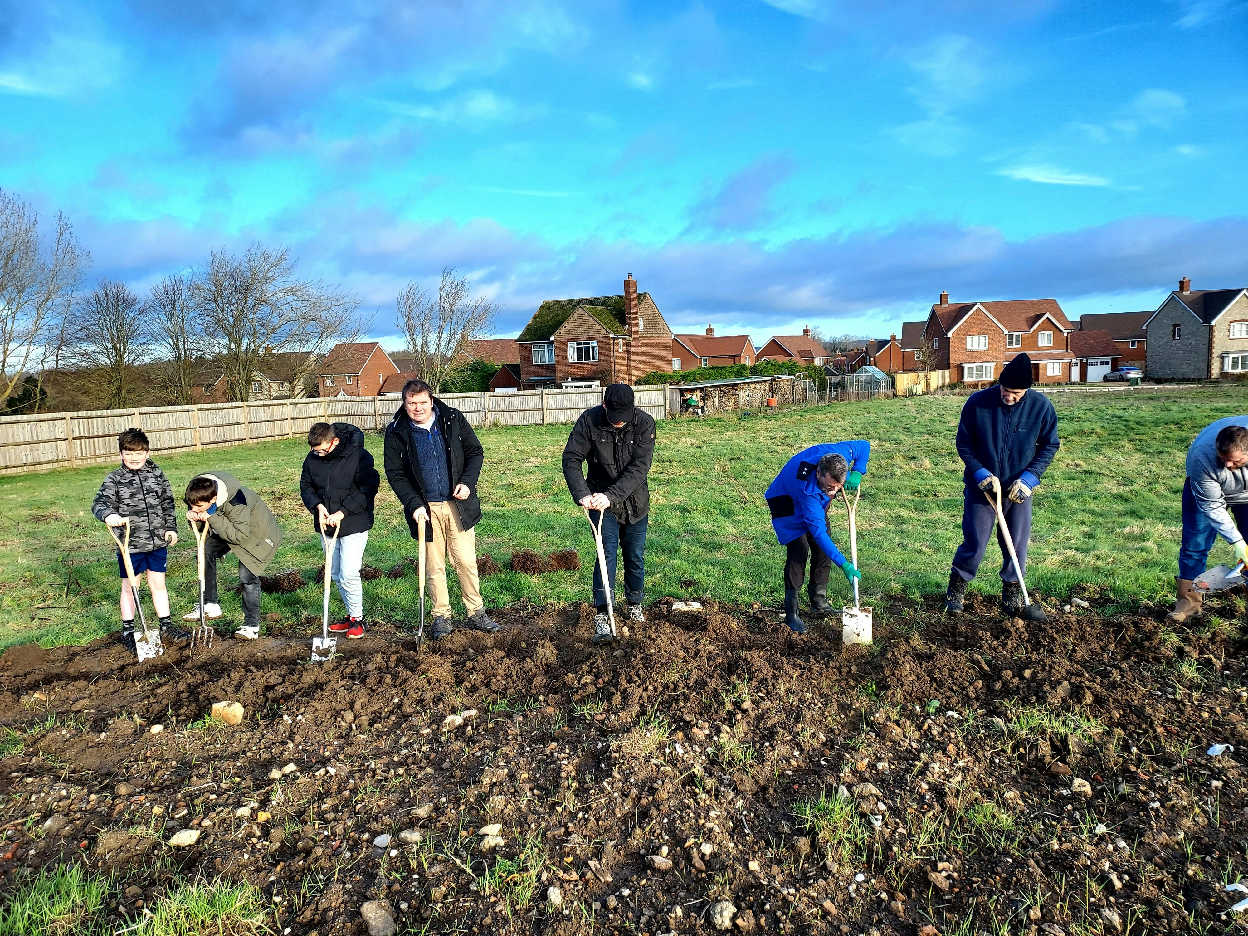 Friends of BMAT volunteers planting trees at Lyewood