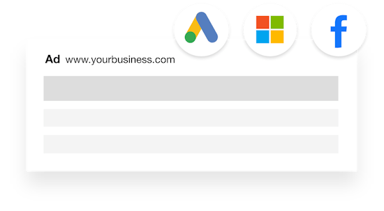Microsoft, Facebook and Google ads