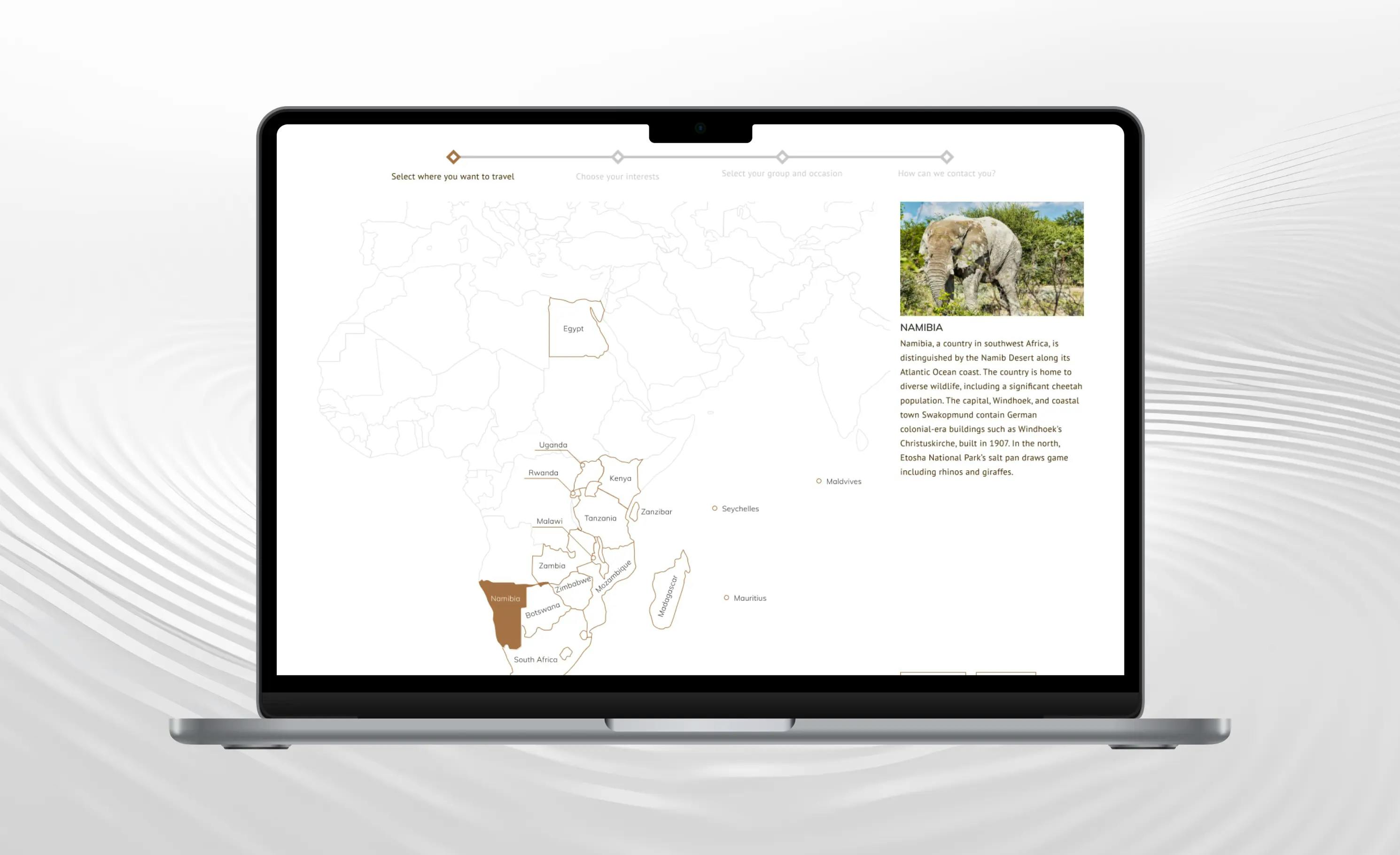 africa wilderness journey custom web development