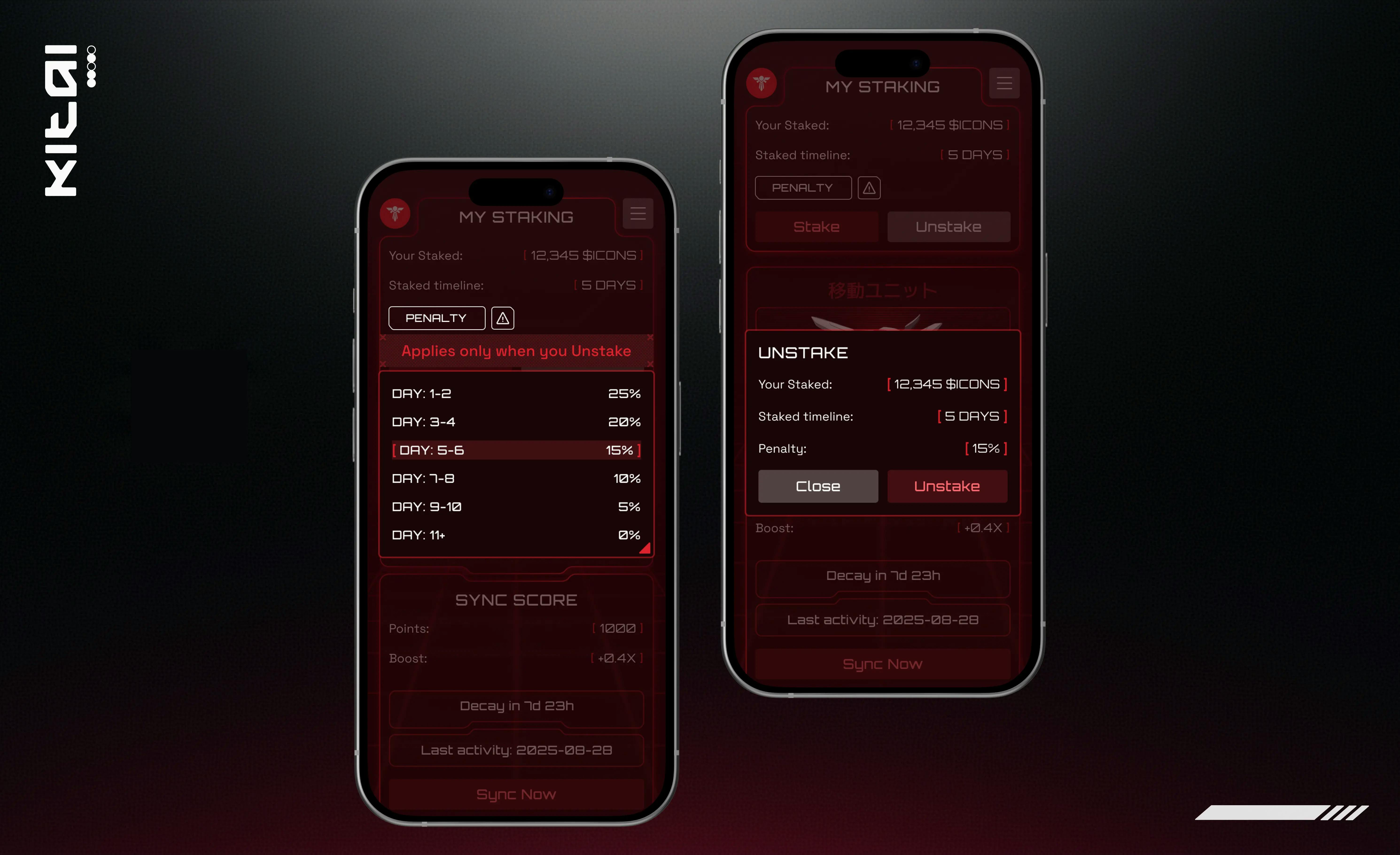 kitai icons stake and unstake