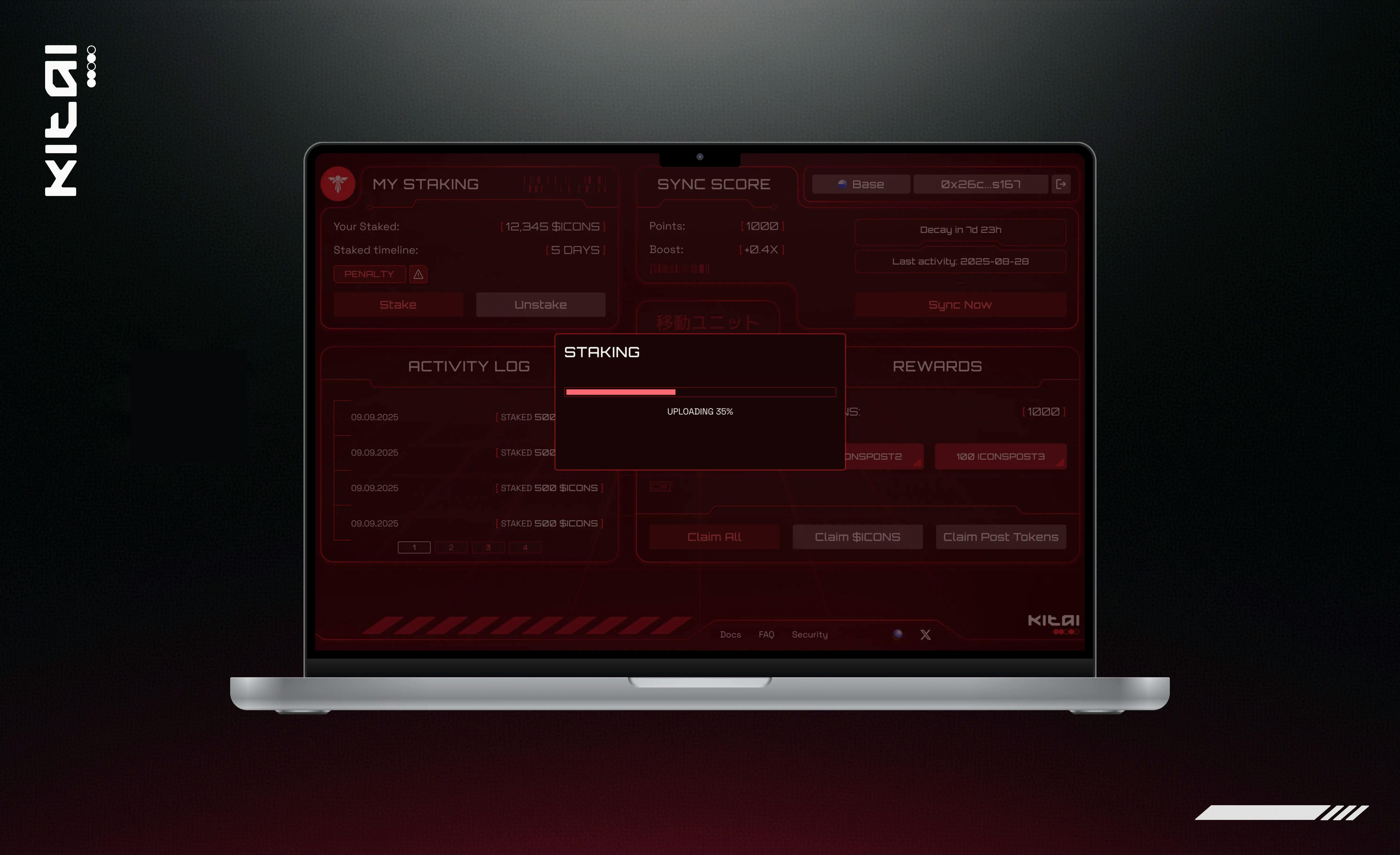 kitai staking process icons