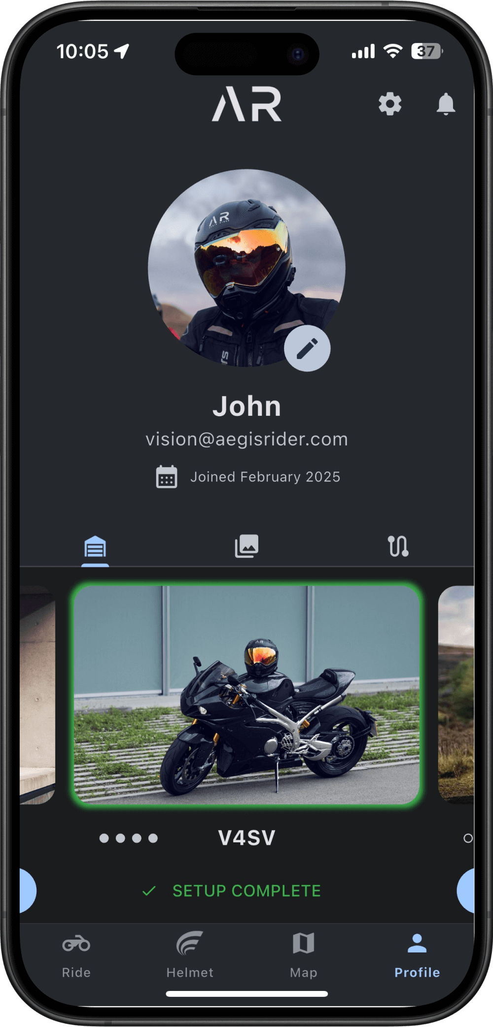 Screenshot of the companion app setup page