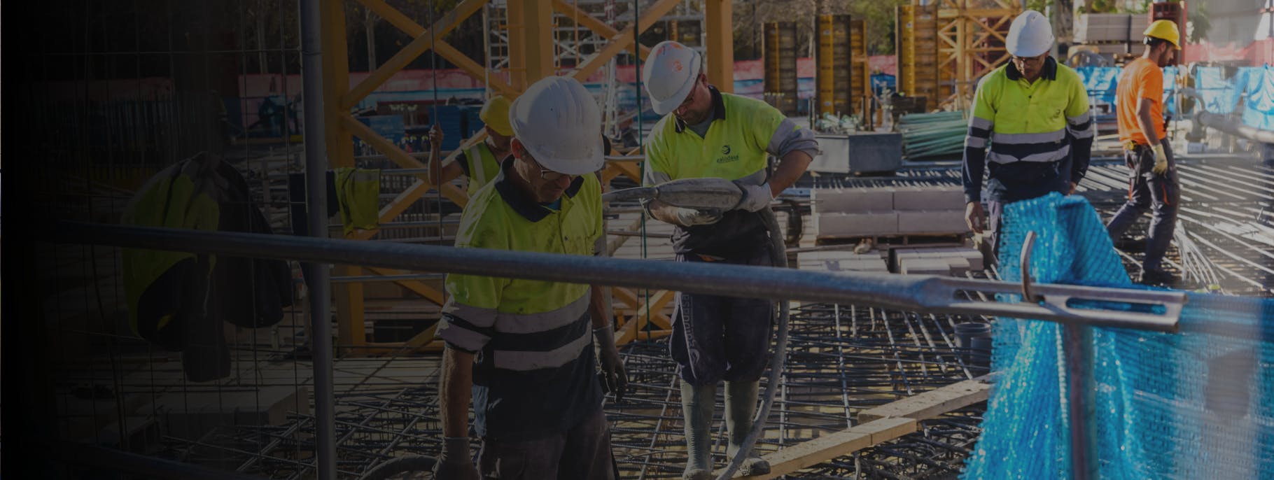 Concreting workers on site