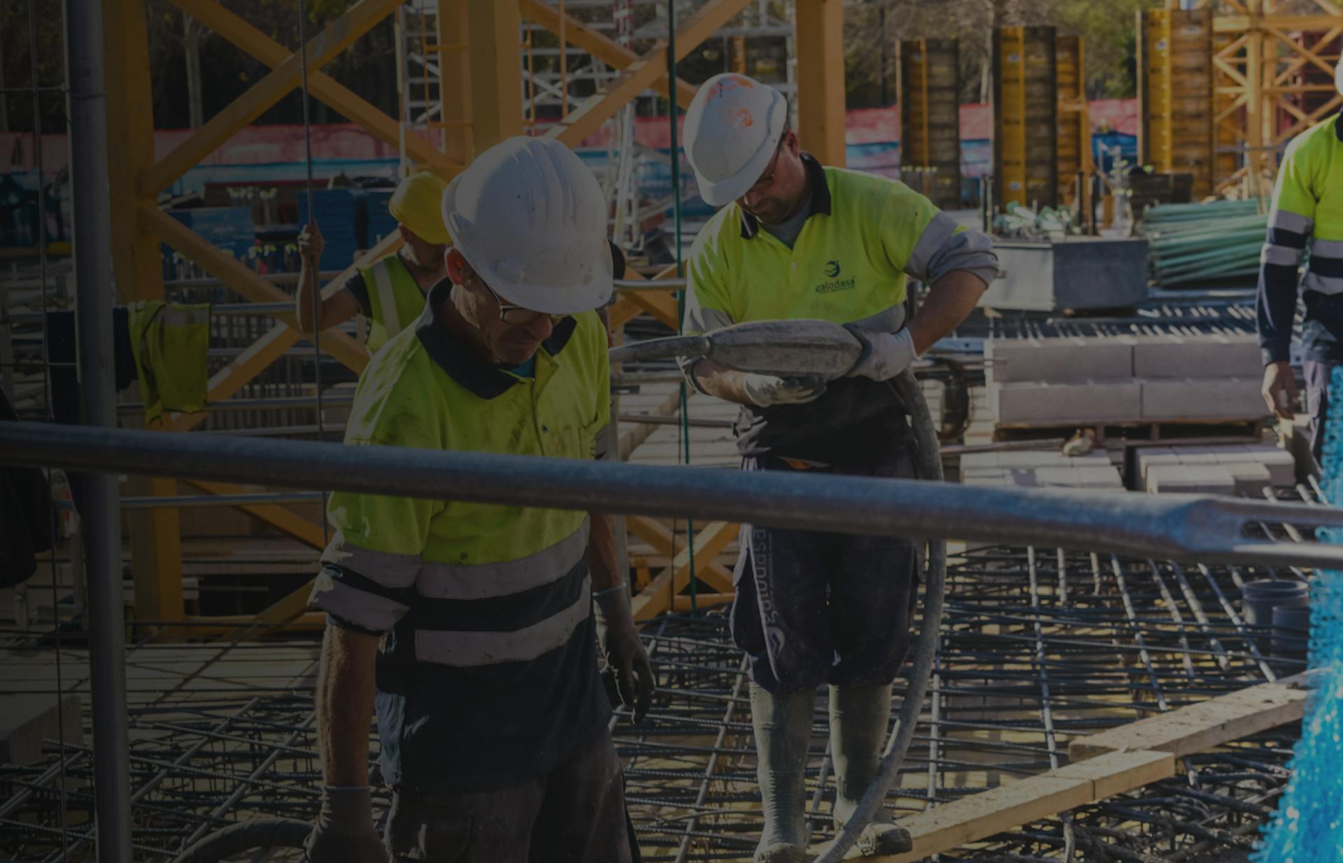 Concreting workers on site