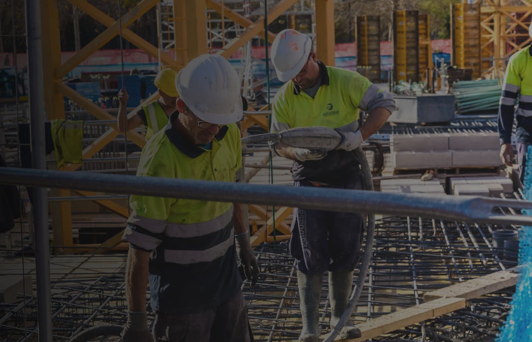 Concreting workers on site