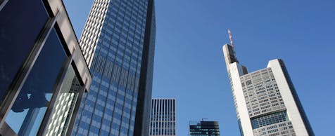 Blick auf verschiedene Hochhäuser in Frankfurt