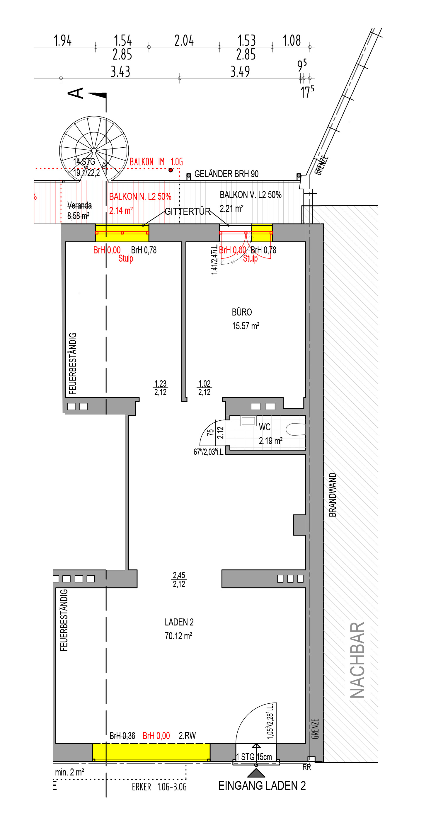 Grundriss von einem Ladenlokal