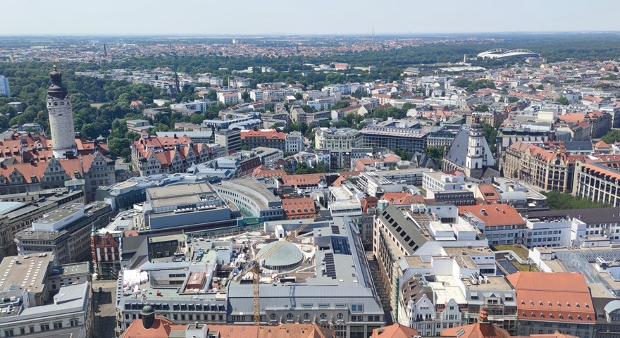Luftbild von der Leipziger City. © Aengevelt Immobilien