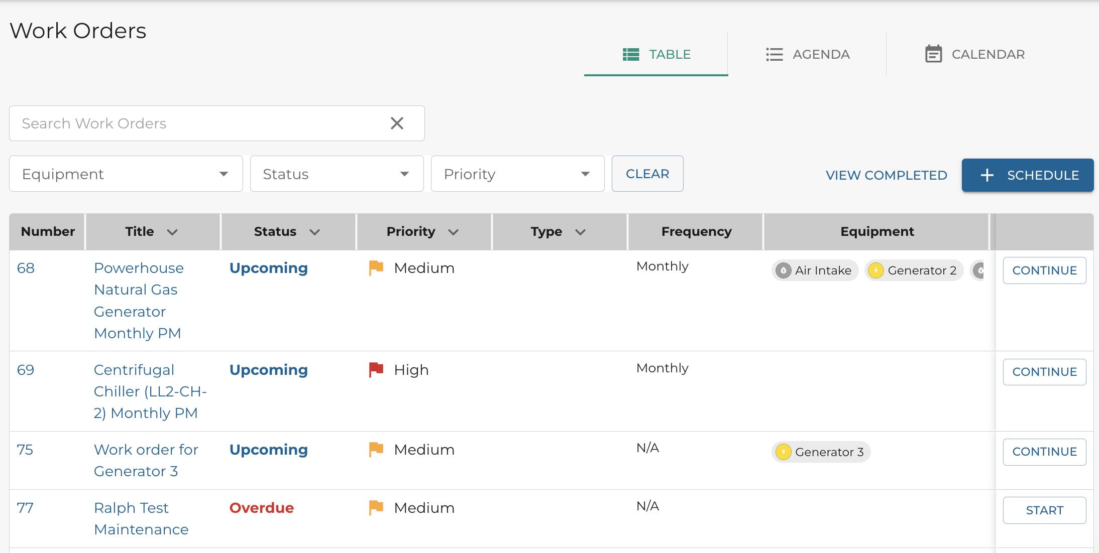 Aetos allows detailed scheduling and task management with their preventative maintenance feature on their Operate platform.