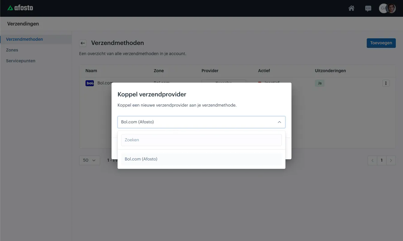 Bol koppelen in Afosto