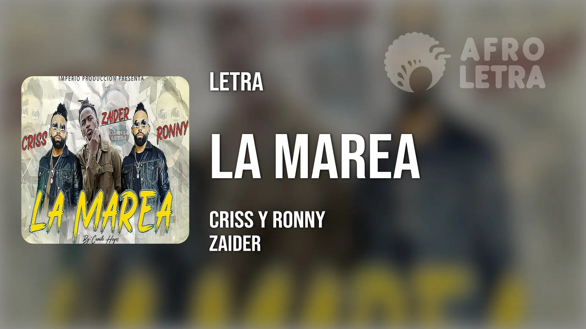 Imagen representando La Marea de Zaider Ft Criss & Ronny