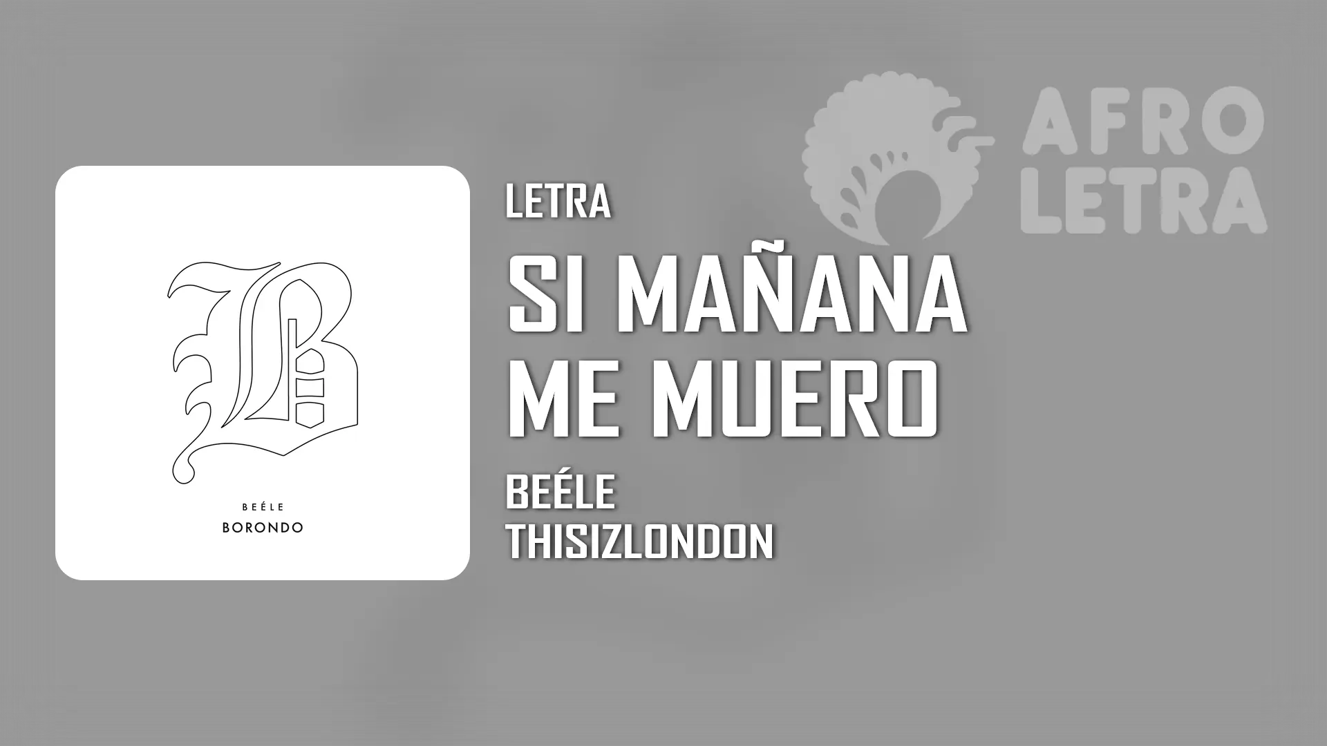Imagen representando Si Mañana me Muero de Beéle ft Thisizlondon