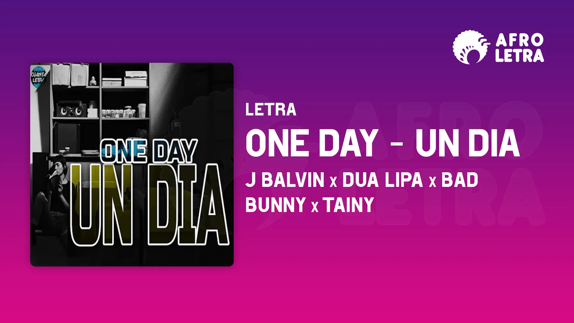 Imagen representando Un Dia (One Day) de J Balvin Ft Dua Lipa, Bad Bunny & Tainy