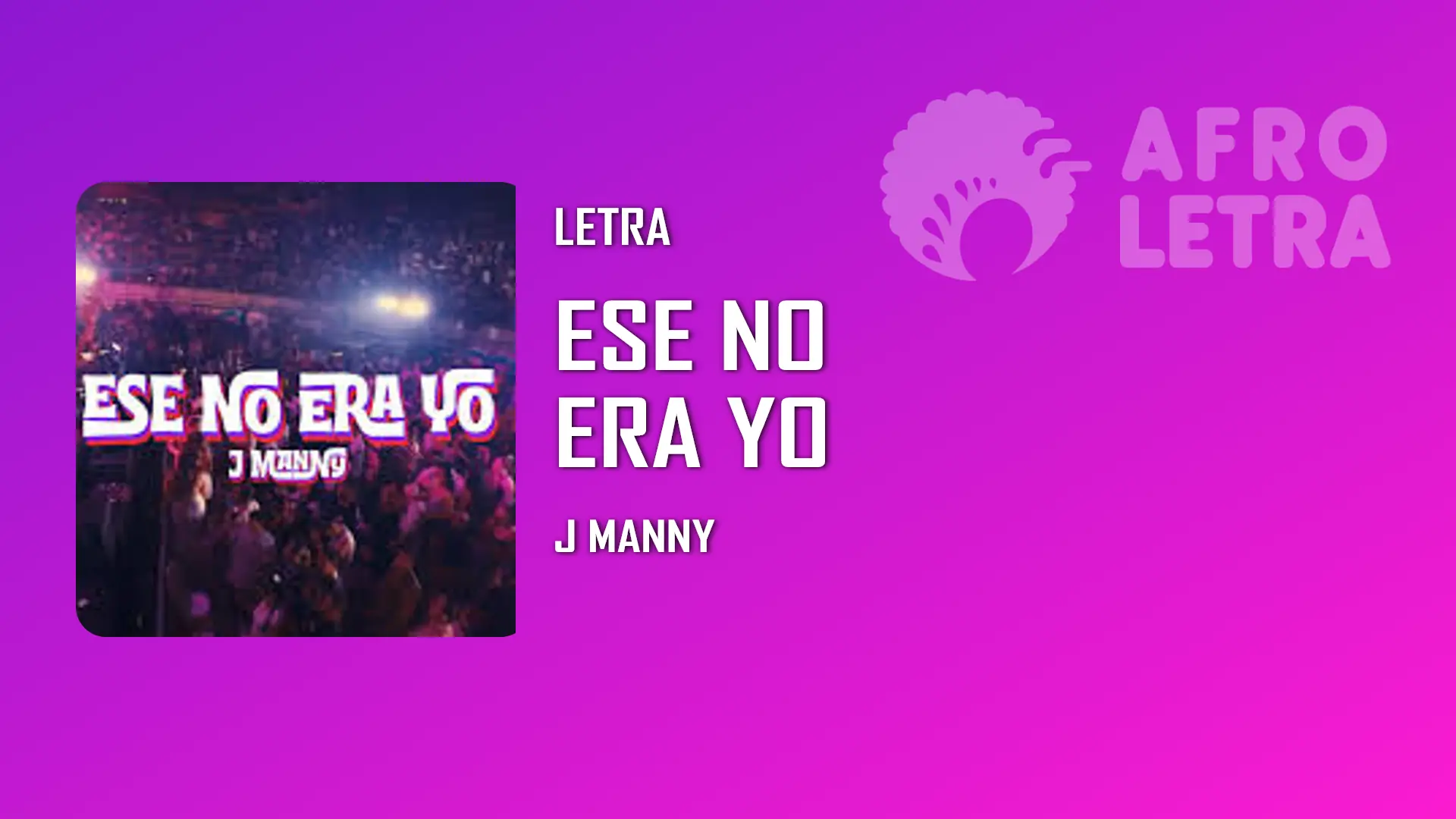 Imagen representando Ese No Era Yo de J Manny