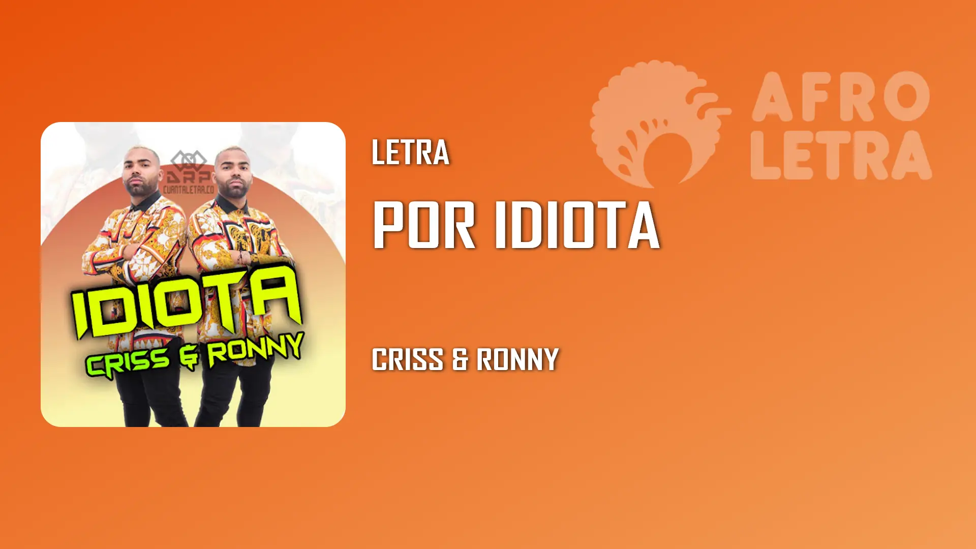 Imagen representando X Idiota de Criss & Ronny
