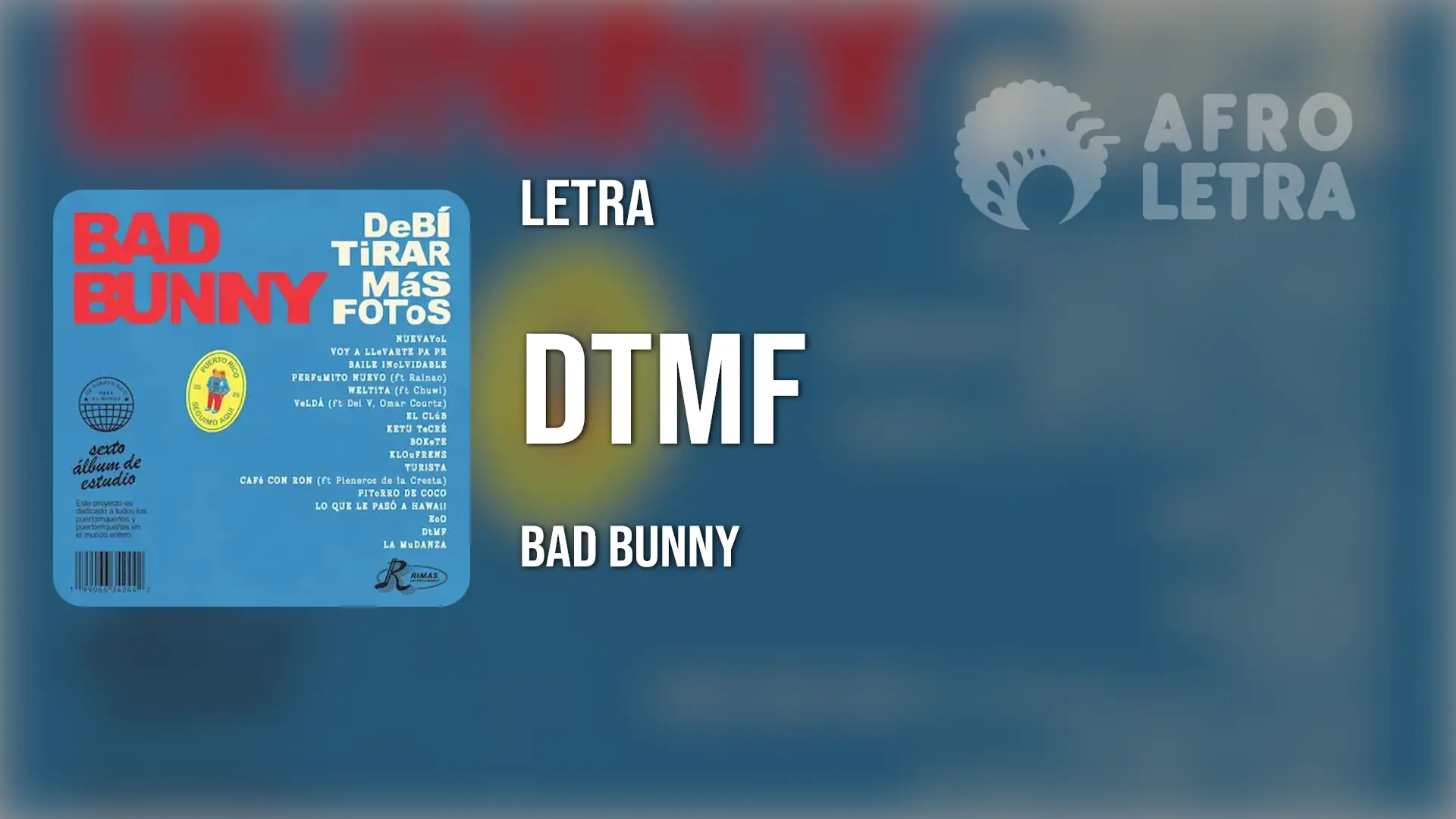 Imagen representando DtMF de Bad Bunny