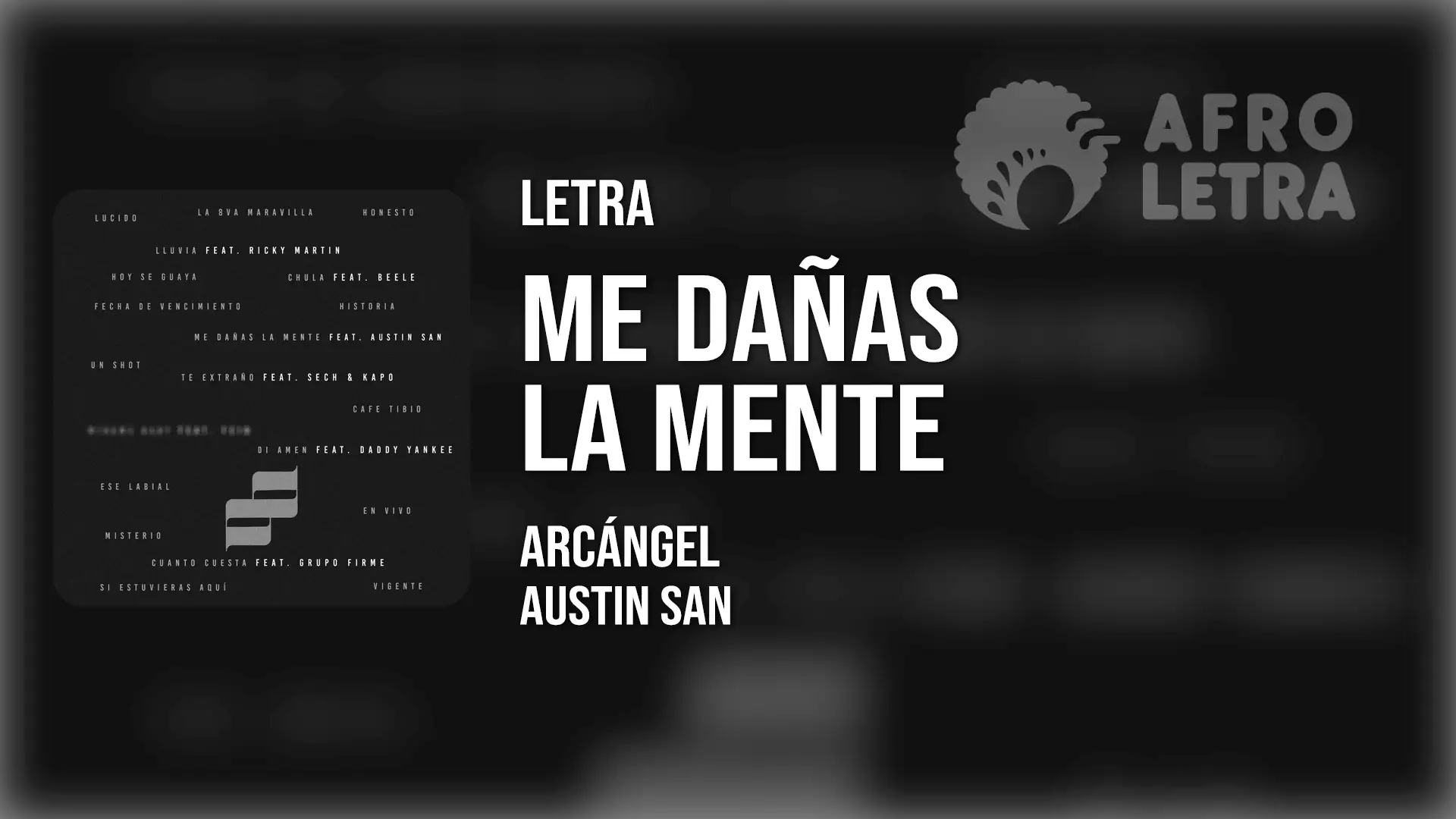 Imagen representando Me Dañas la Mente de Arcángel ft Austin San