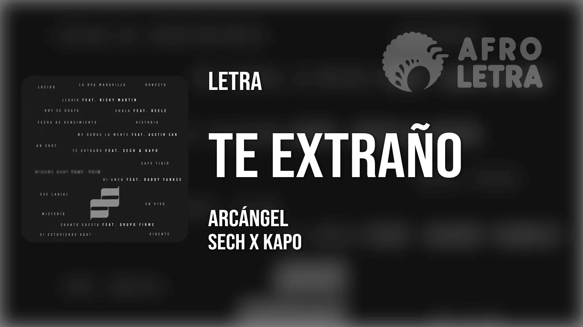 Imagen representando Te Extraño de Arcángel ft Sech x Kapo