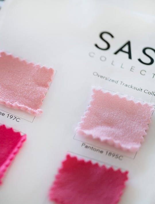 Swatches of fabric for Tammy Hembrow's brand Saski Collection