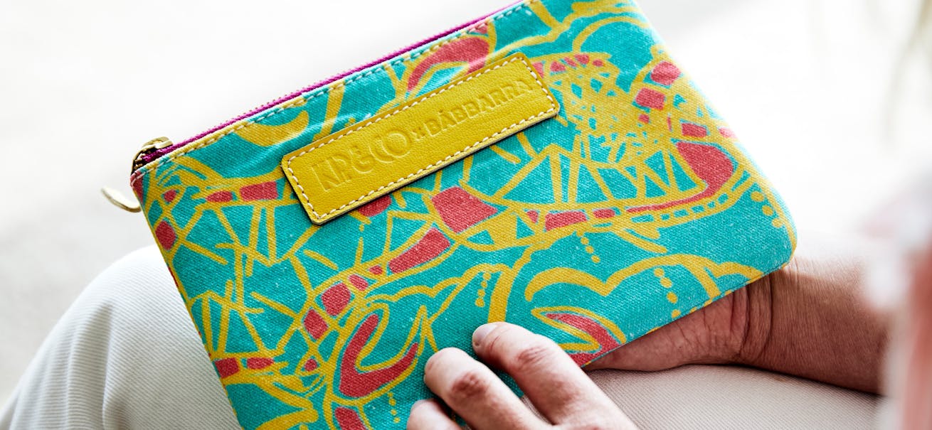 A Kip&Co purse made in collaboration with Babbarra