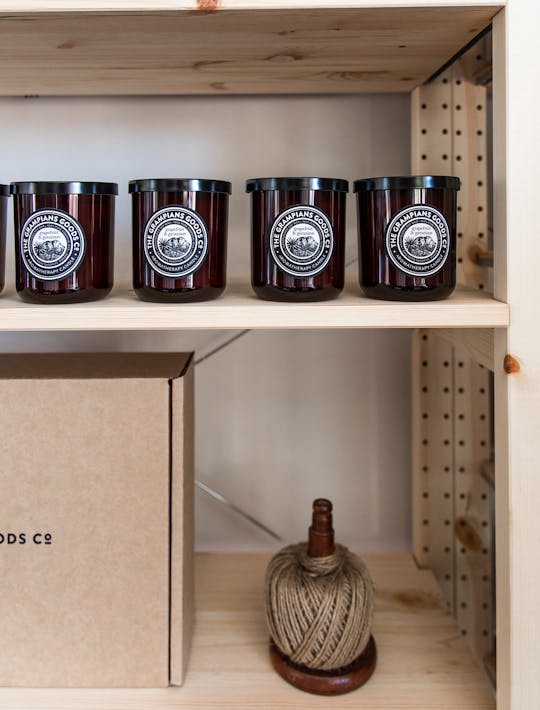 Products, including candles, from The Grampians Goods Co.