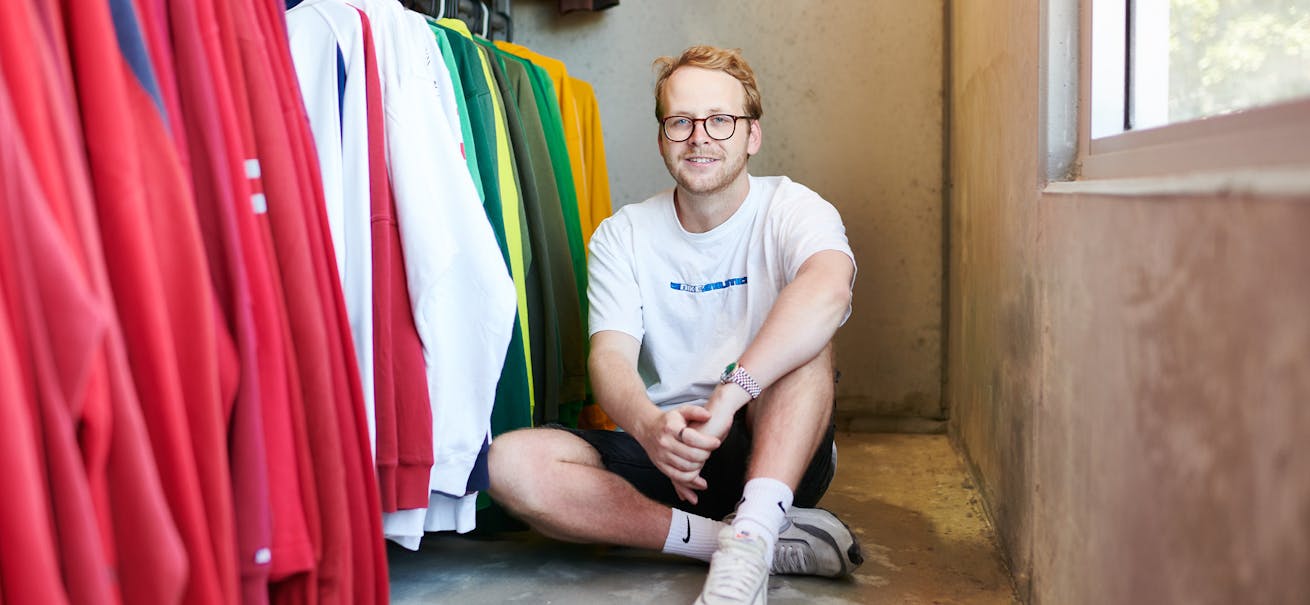 Restated Vintage founder Ben Randall at the store's warehouse