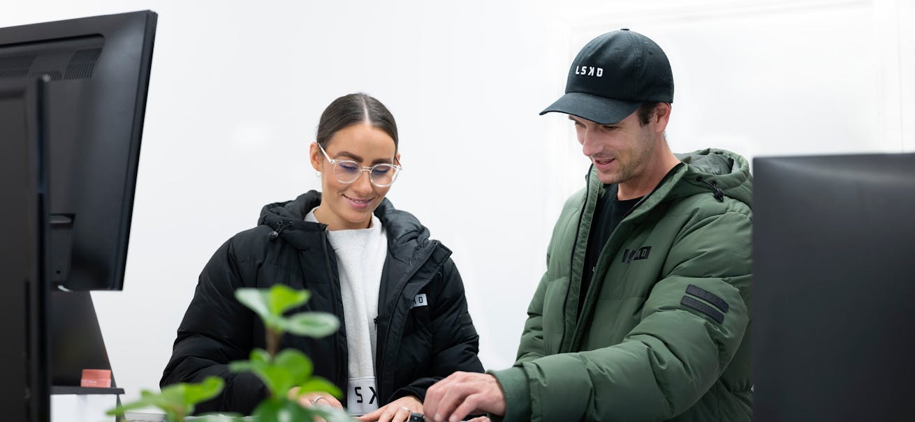 LSKD founder Jason Daniels with a staff member