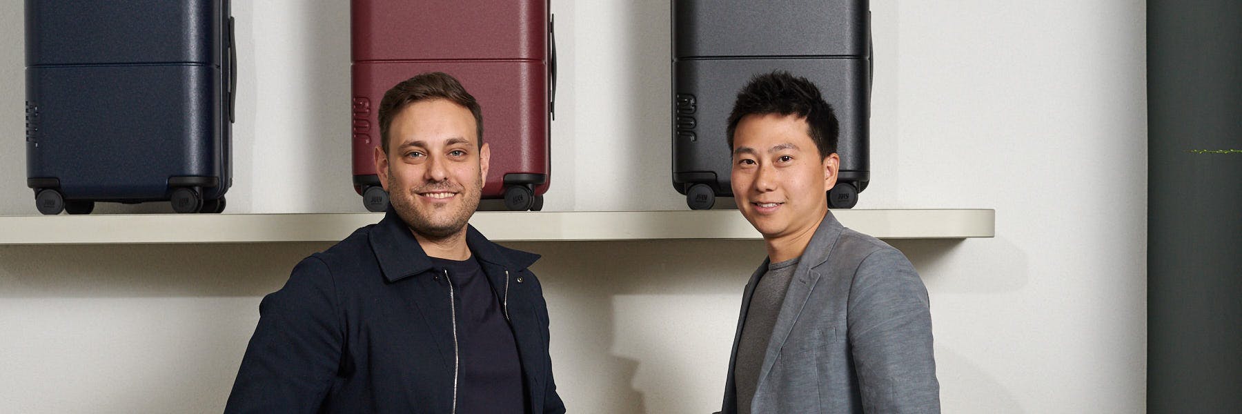 July luggage founders Athan Didaskalou and Richard Li