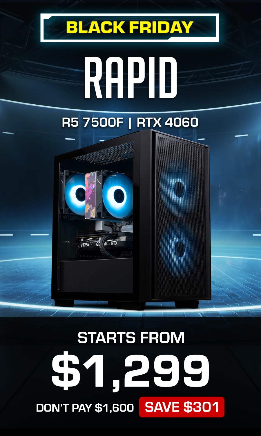 Aftershock S Black Friday Sale Custom Gaming PCs