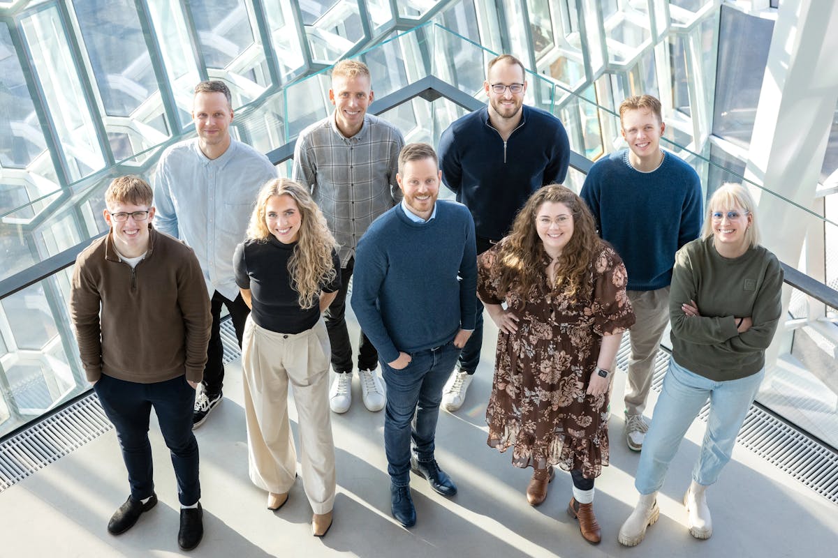 Photograph of the Aftra team taken from above