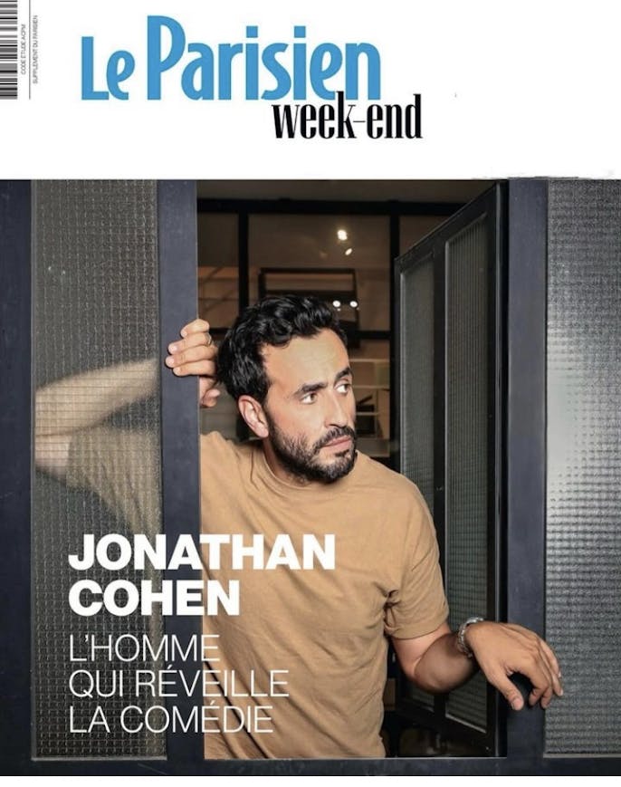 Jonathan Cohen en couverture de Le Parisien