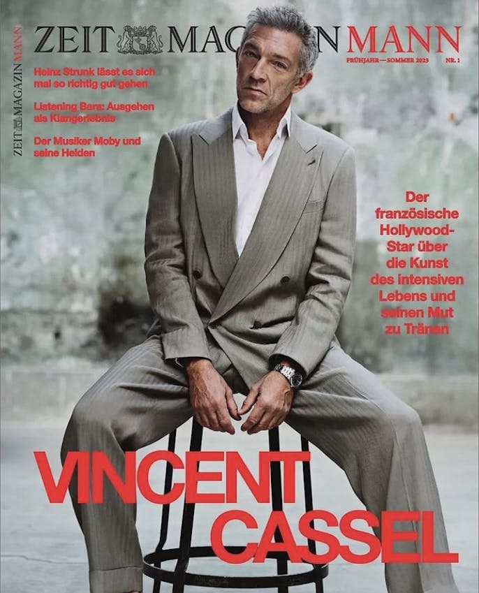 Vincent Cassel en couverture de Zeit Magazine, Avril 2023