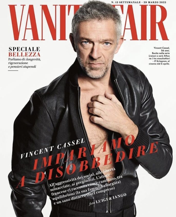 Vincent Cassel en couverture de Vanity Fair, Mars 2023