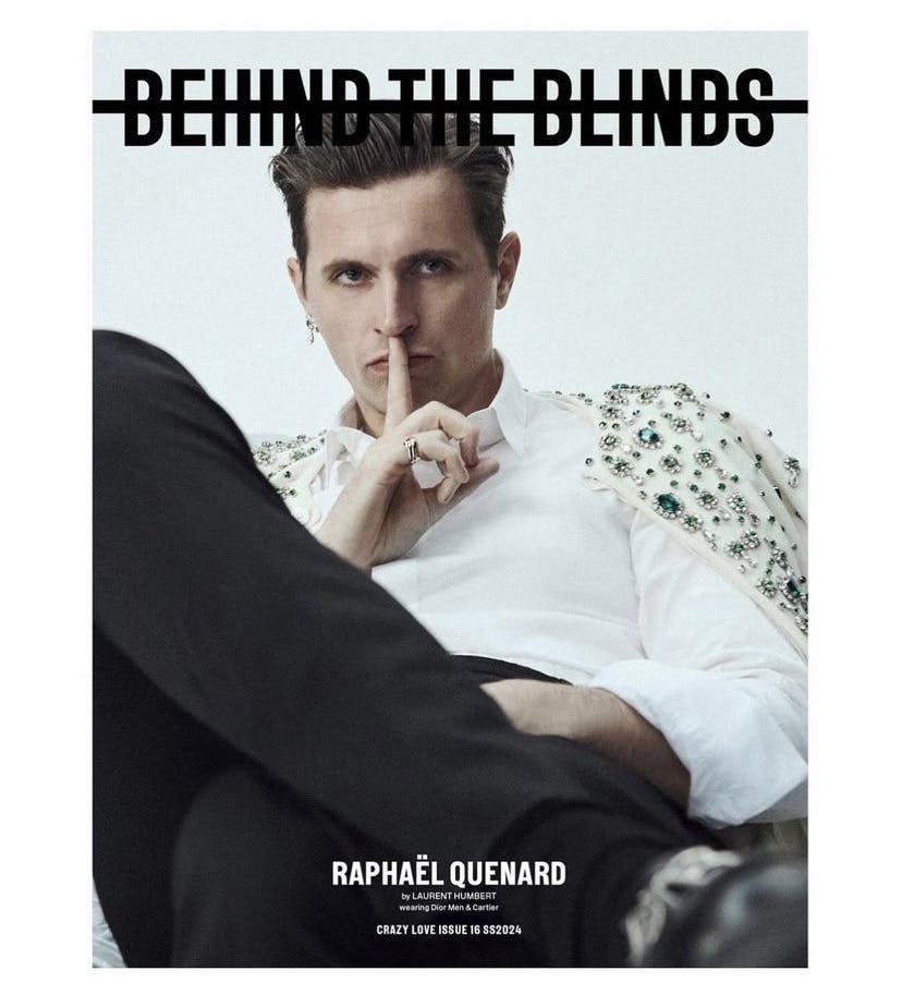 Raphael Quenard en couverture de Behind The Blinds
