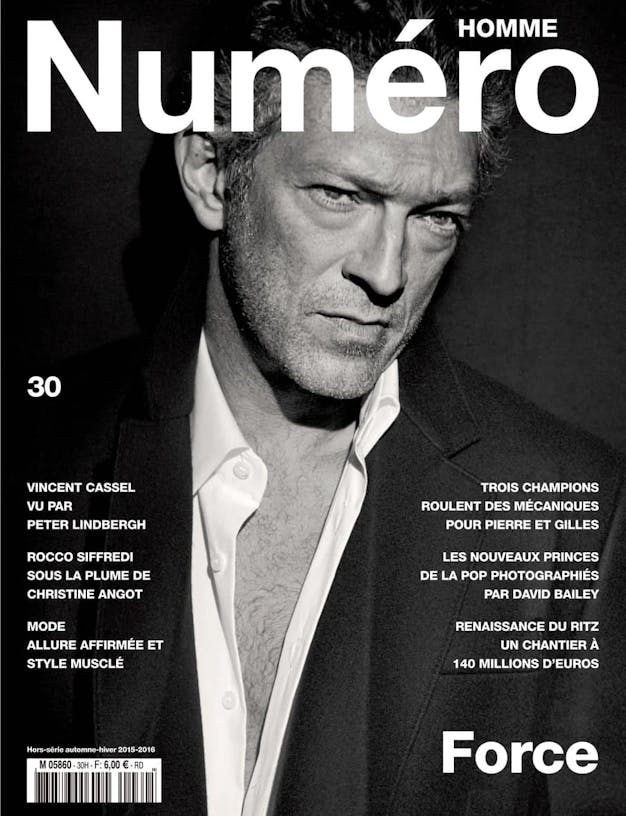 Vincent Cassel en couverture de Numéro 