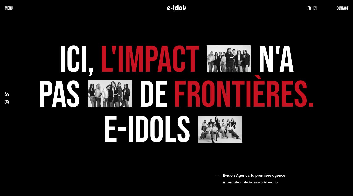 E-Idols - Cas client site web