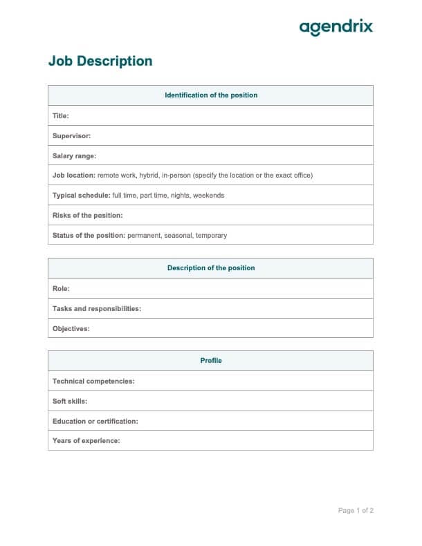 Free Job Description Template to Download | Agendrix