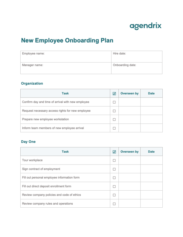 Sample Employee Onboarding Templates