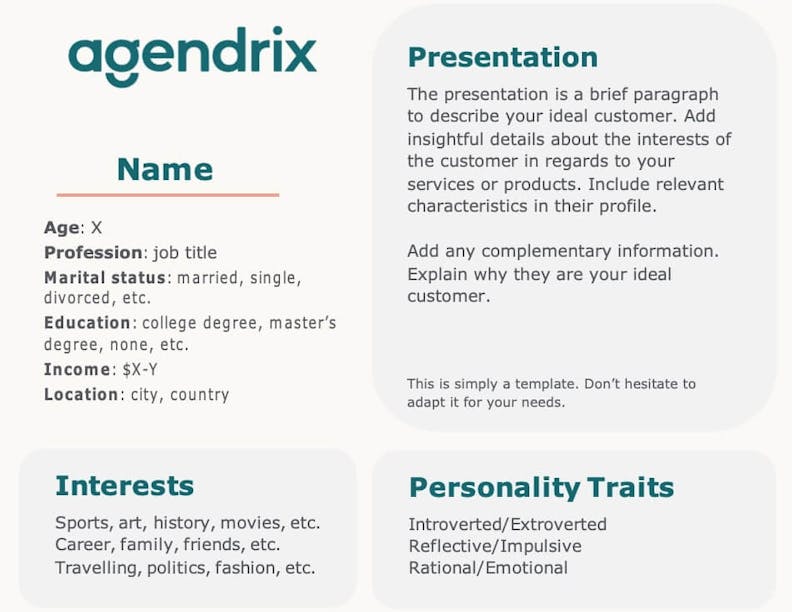 Customer persona template