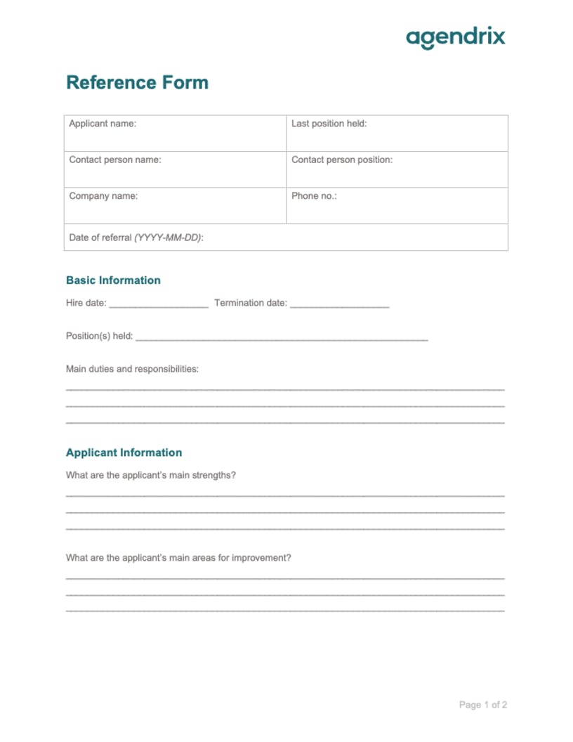 Printable Personal Reference Forms Printable Forms Free Online Printable Personal Reference Forms Printable Forms Free Online