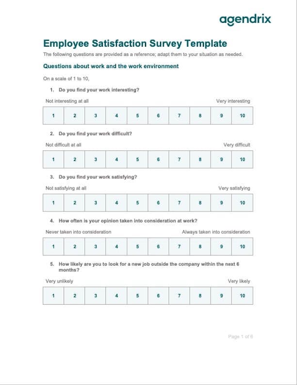 Free Employee Satisfaction Survey Template to Download