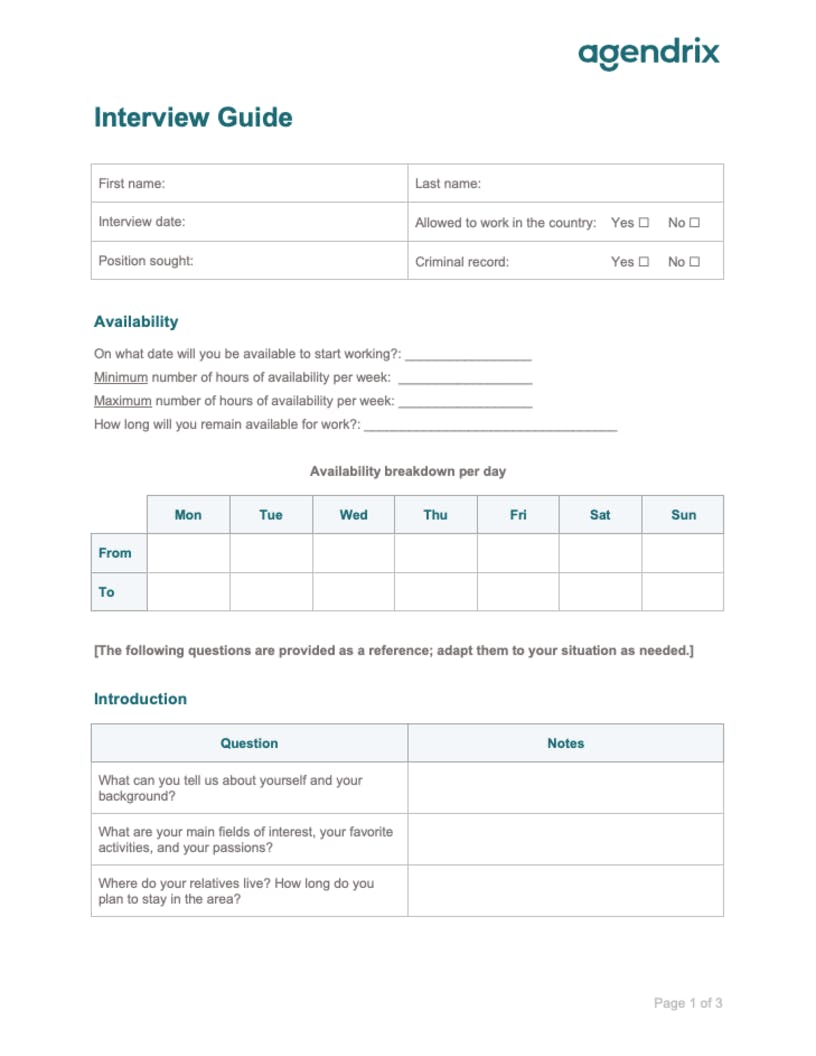 Download Free Word Interview Guide Template Agendrix Download Free Word Interview Guide Template Agendrix