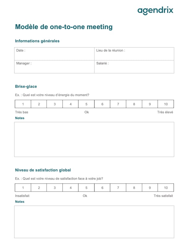 Modèle Word one-to-one meeting