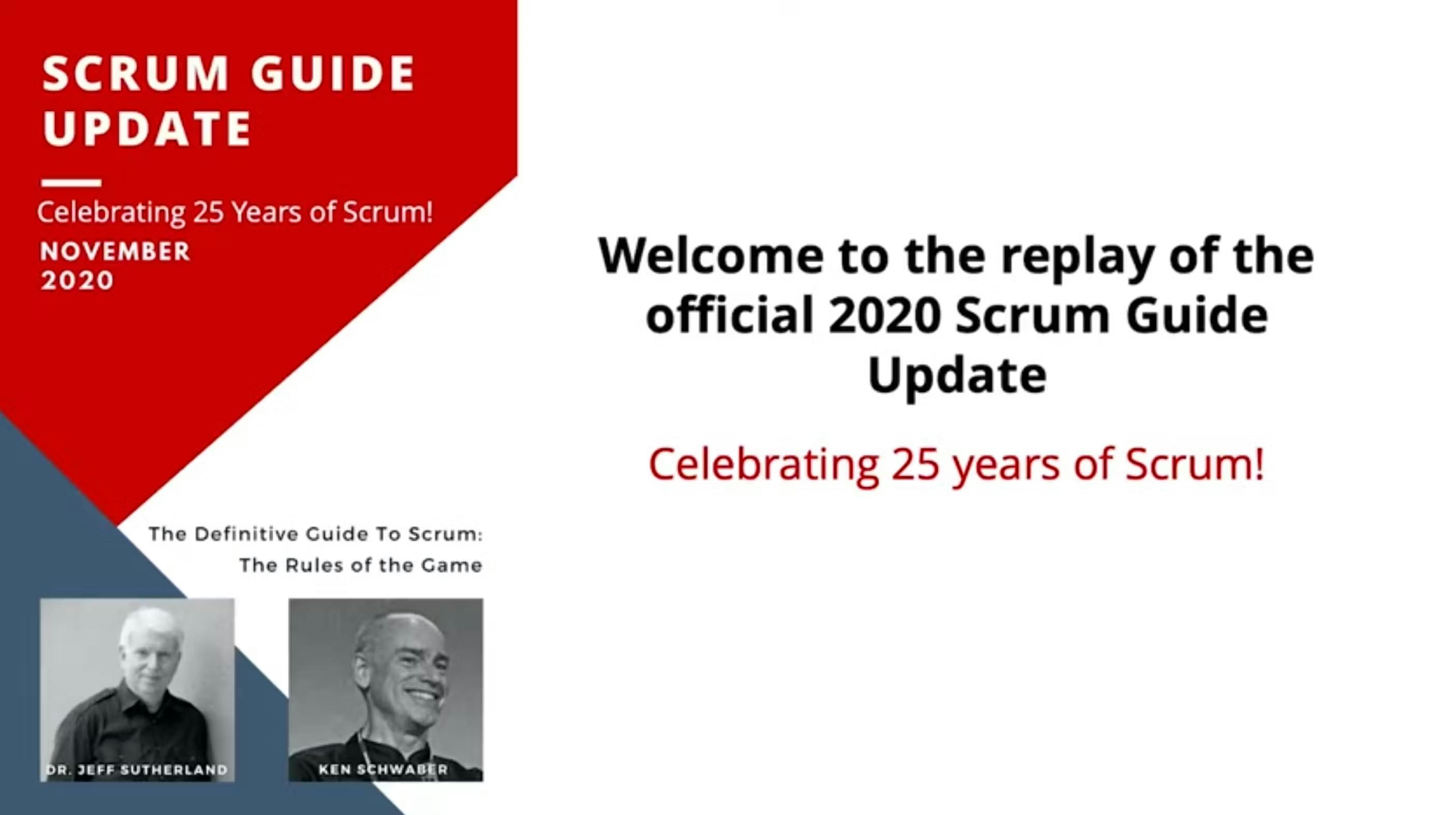 Banner of the scrum guide 25 year celebration