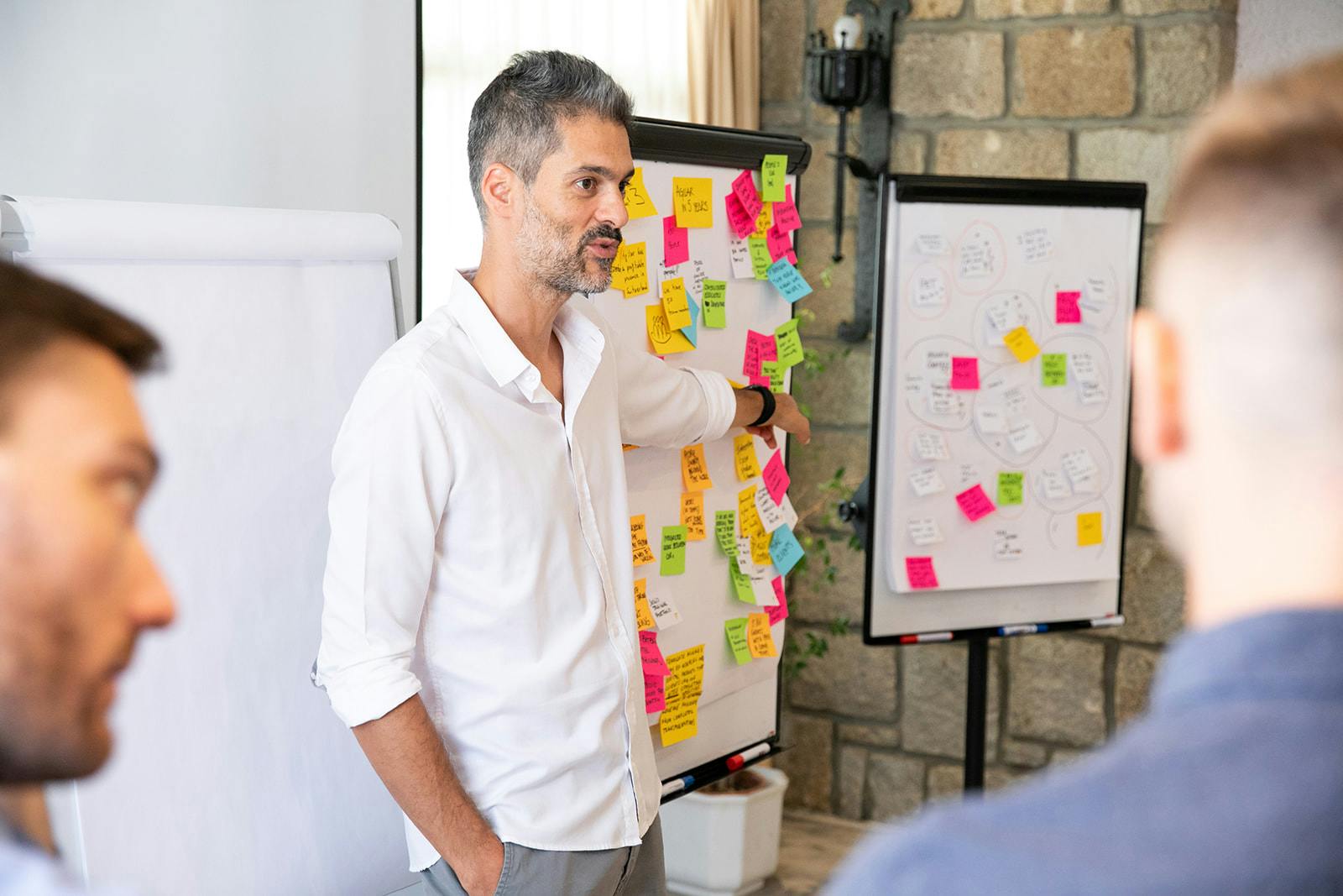 Trainer explaining how to implement OKR