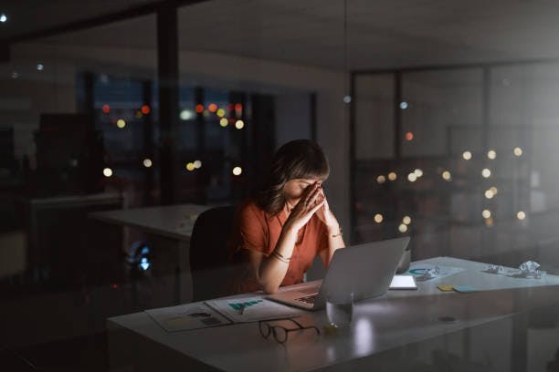 a worker suffering burn out