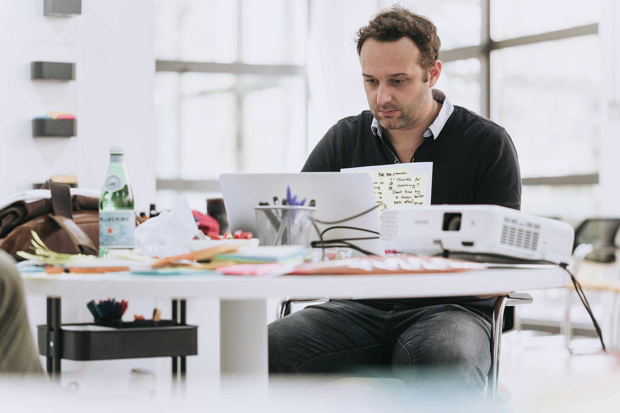 A scrum master working on a project
