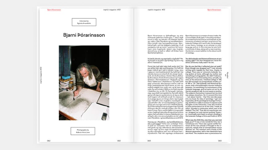 Neptún magazine - Art-direction - Graphic - Editing - Styling. A billingual magazine about art, design and architecture. With focus on Icelandic grassroot scene. Helga Kjerúlf, Kolbrún Þóra Löve, Elsa Bernhardsdóttir. https://neptun.is/